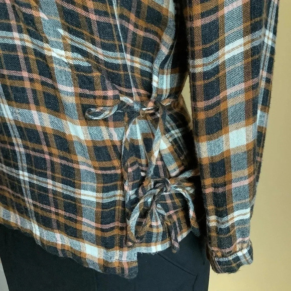 MADEWELL Plaid Gauze Double-Tie Wrap Top Size XS - Picture 7 of 14